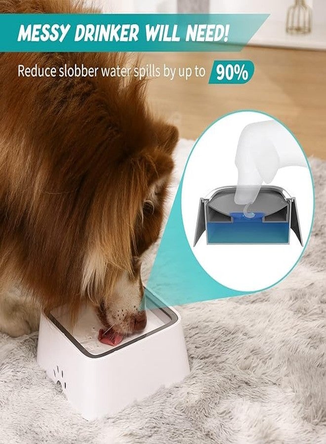PRISO 1.5L Pet Water Bowl Portable Floating Non-Stick Spout Bowl No Leaking Splash-Free Feeder Pet Water Dispenser BPA Free Dog for Puppy Taveling Bowl. (Whitecolor) - Image 4
